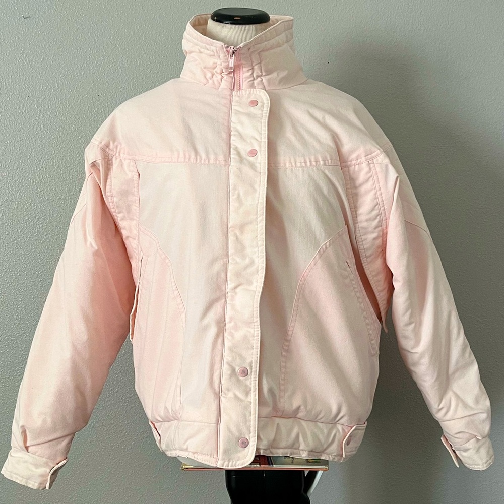 Rainbow West Vintage Pink Puffer Jacket Size Large